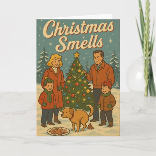 Kerstgeuren" Vintage-Style Grappig Feestdagen Kaart (Voorkant)