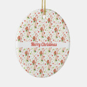 Kerstgevarentaal Snoepjes Pattern - Aangepaste ver Keramisch Ornament (Rechts)