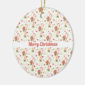 Kerstgevarentaal Snoepjes Pattern - Aangepaste ver Keramisch Ornament (Links)