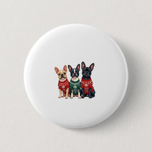 Kerstgevechten met Mannen van de Franse Bulldog Xm Ronde Button 5,7 Cm
