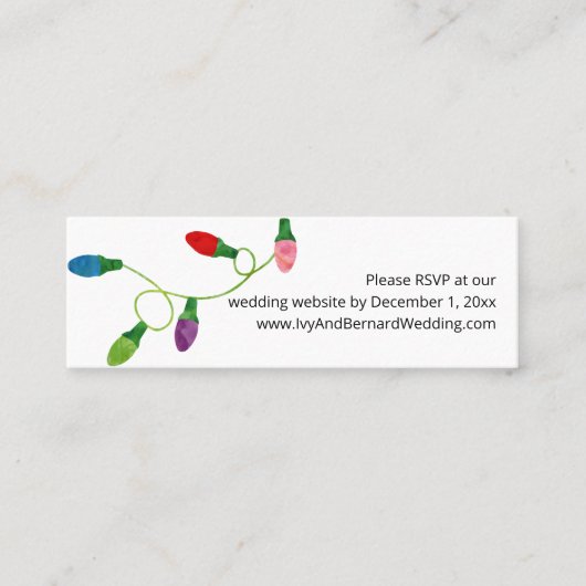 Kerstgevechtsweddenschap Website RSVP Mini Visitekaartje (Voorkant)