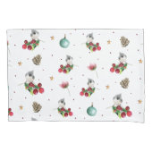 Kerstgevel Titmouse Winter Bird Pattern Kussensloop (Voorkant-Links)