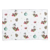 Kerstgevel Titmouse Winter Bird Pattern Kussensloop (Voorkant-Rechts)