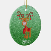 Kerstgevelmasker Rudolph Reindeer 2020 Keramisch Ornament (Rechts)