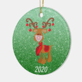 Kerstgevelmasker Rudolph Reindeer 2020 Keramisch Ornament (Links)