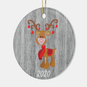 Kerstgevelmasker Rudolph Reindeer 2020 Wood Keramisch Ornament (Links)