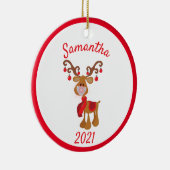 Kerstgevelmasker Rudolph Reindeer 2021 Keramisch Ornament (Rechts)