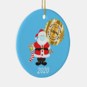 Kerstgevelmasker Santa Santa Santa-tized Funny Keramisch Ornament (Rechts)