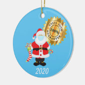 Kerstgevelmasker Santa Santa Santa-tized Funny Keramisch Ornament (Links)