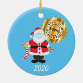 Kerstgevelmasker Santa Santa Santa-tized Funny Keramisch Ornament (Achterkant)