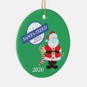 Kerstgevelmasker Santa Santa Santa-tized Funny Keramisch Ornament (Rechts)