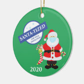 Kerstgevelmasker Santa Santa Santa-tized Funny Keramisch Ornament (Links)