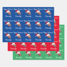 Kerstgevierd Amerikaans Football  Inpakpapier Vel