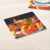 Kerstgevierd Chinees drakenland Kartonnen Onderzetters (Schuin)