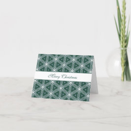 Kerstgevierd Snowflakes Pattern Green Feestdagen Kaart