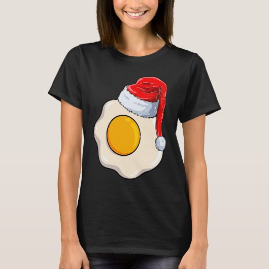 Kerstgevierde eieren met kersthat voor mannen K T-shirt (Voorkant)