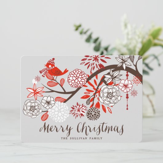 Kerstgevlekte Vlamvezel Kaart (Staand voorkant)