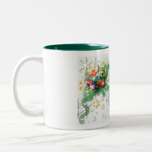 kerstgevoel tweekleurige koffiemok (Links)