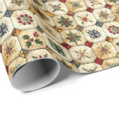 kerstgewatteerde patroon cadeaupapier (Rol Hoek)