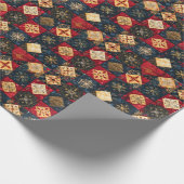 kerstgewatteerde patroon cadeaupapier (Hoek)