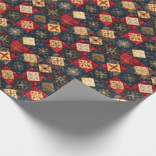 kerstgewatteerde patroon cadeaupapier (Hoek)