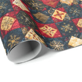 kerstgewatteerde patroon cadeaupapier (Rol Hoek)