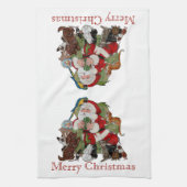 Kerstgezellen Dierenvriend voor kerstcadeaus Santa Theedoek (Verticaal)