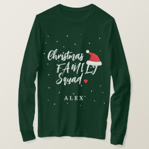 Kerstgezin — kerstman — jouw naam t-shirt