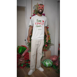 Kerstgezin rode kerstkerstman op maat t-shirt