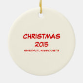 Kerstgezin van drie Cartoons met dochter Keramisch Ornament (Achterkant)