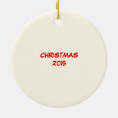 Kerstgezin van vier Cartoons met zwangere moeder Keramisch Ornament (Achterkant)