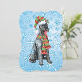 Kerstgigant Schnauzer Feestdagenkaart (Staand voorkant)