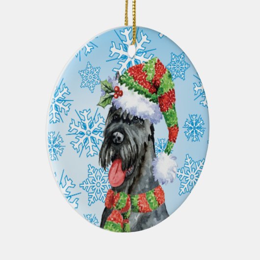 Kerstgigant Schnauzer Keramisch Ornament (Rechts)