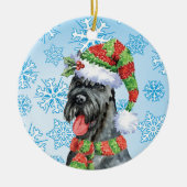 Kerstgigant Schnauzer Keramisch Ornament (Voorkant)