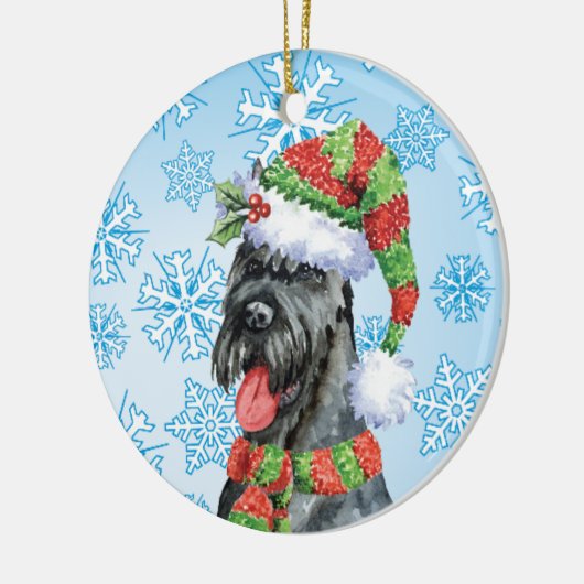 Kerstgigant Schnauzer Keramisch Ornament (Links)