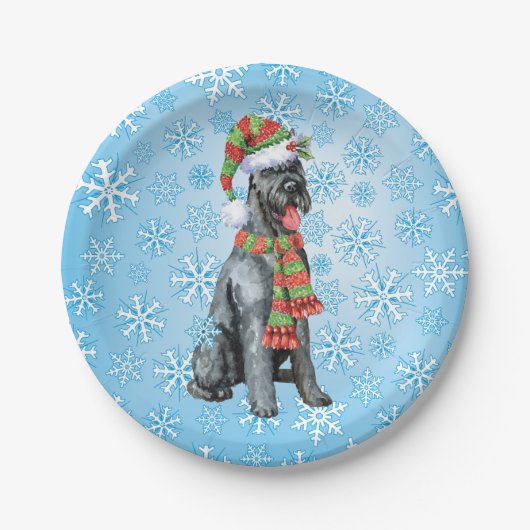 Kerstgigant Schnauzer Papieren Bordje (Voorkant)