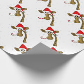 kerstgiraf cadeaupapier (Hoek)