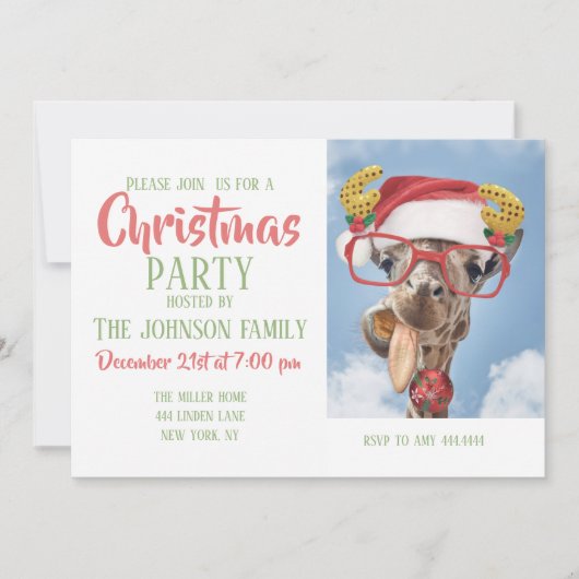 kerstgiraf kaart (Voorkant)