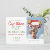 kerstgiraf kaart (Staand voorkant)