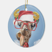kerstgiraf keramisch ornament (Links)