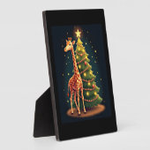 Kerstgiraf Officiële Boomtopper Grappig Lang Fotoplaat (Zijkant)
