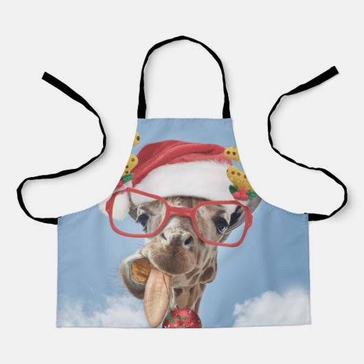 kerstgiraf schort (Voorkant)