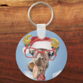 kerstgiraf sleutelhanger (Voorkant)