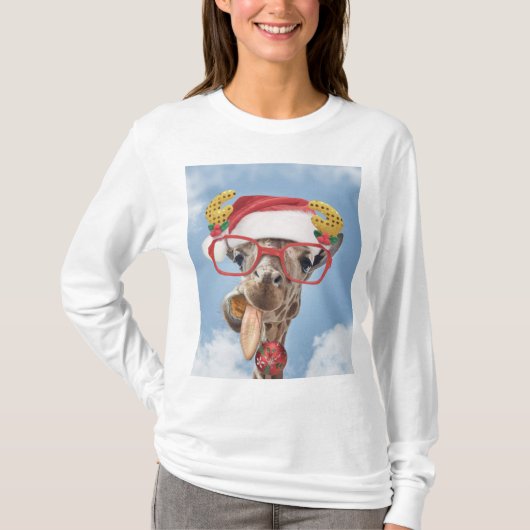 kerstgiraf t-shirt (Voorkant)