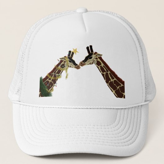 Kerstgiraf Trucker Pet (Voorkant)