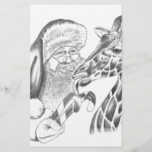 kerstgiraffe en Santa Briefpapier