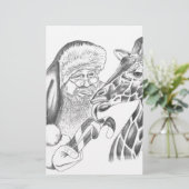 kerstgiraffe en Santa Briefpapier (Staand voorkant)
