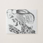 kerstgiraffe en Santa Legpuzzel (Horizontaal)