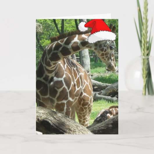 kerstGiraffe Feestdagen Kaart (Voorkant)