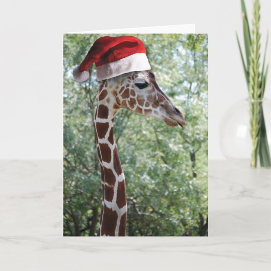 kerstGiraffe Feestdagen Kaart (Voorkant)